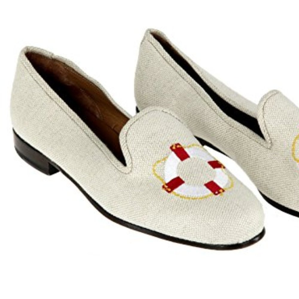 Stubbs & Wootton for J.Crew Linen Nautical Slippers size 9